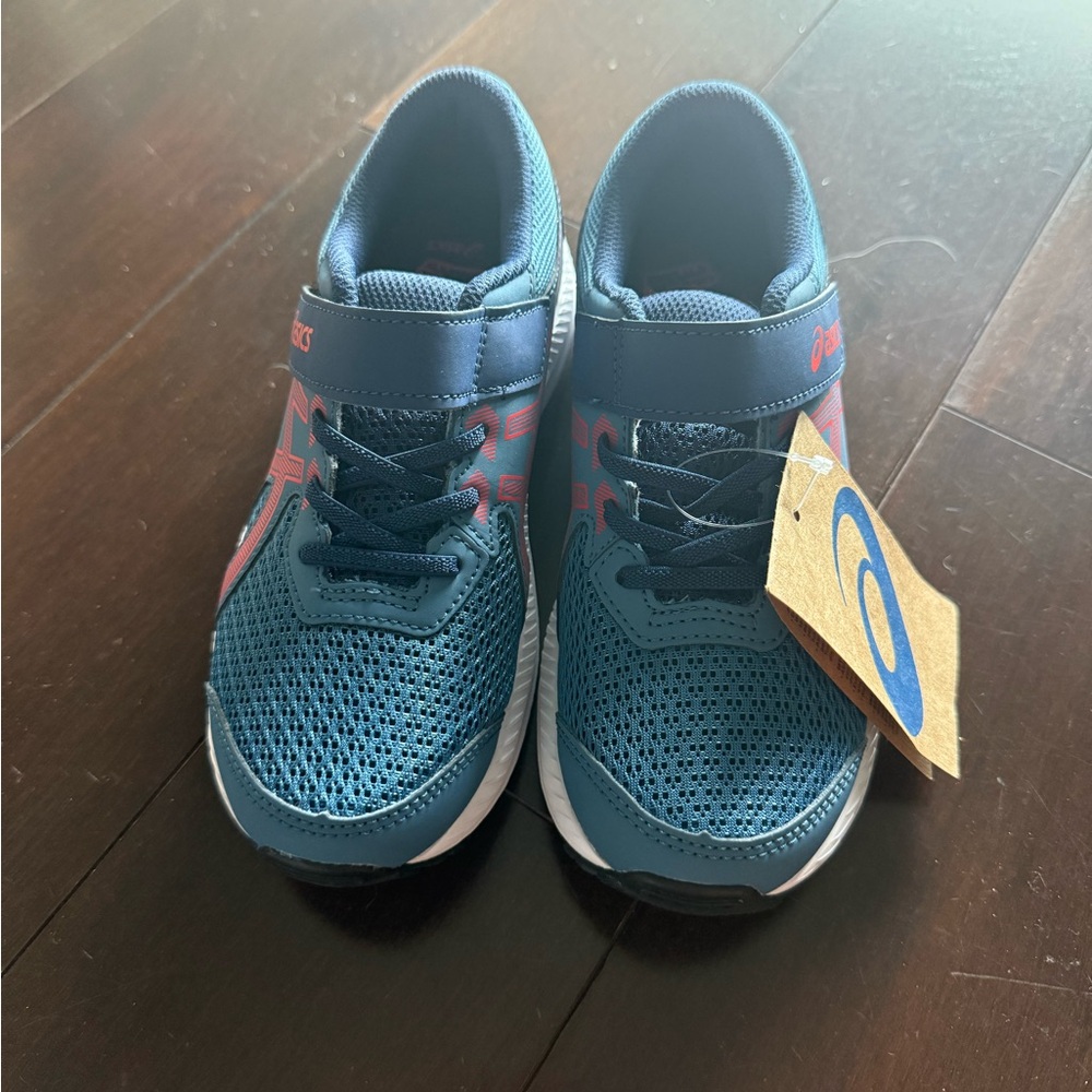 Asics Blue and Pink Sneakers with Velcro Closure